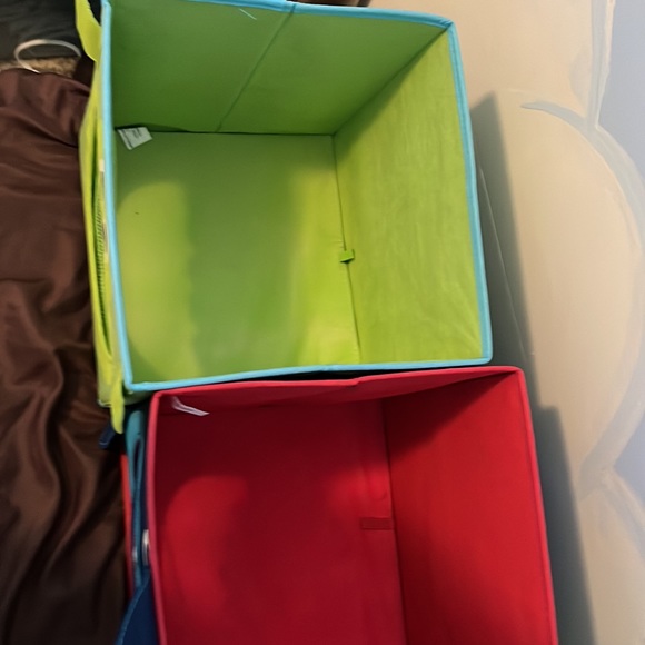 3 11x11x11 Cube storage bins for kids room. 2 monkeys and 1 shark $15 - Picture 2 of 5